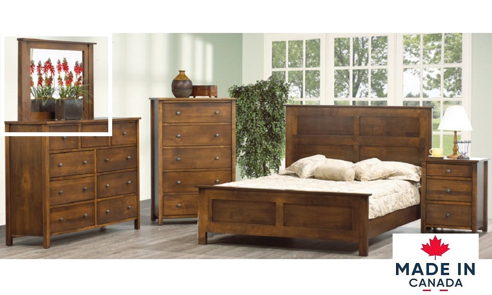 Solid Wood Maple Canadian-Made Bedroom Furniture Set - Landscape Mirror