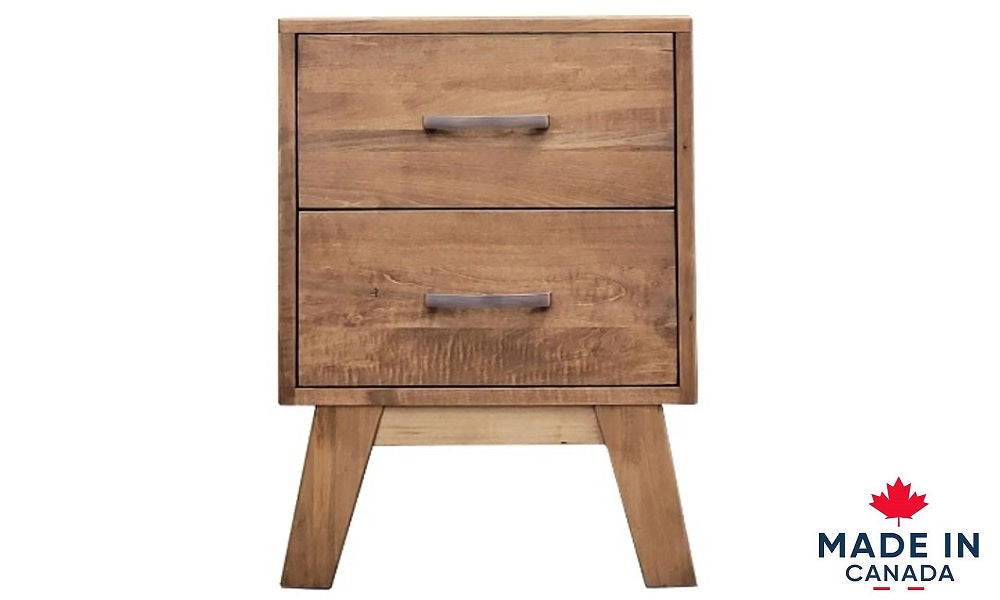 Wooden Maple Bedroom Set - 2 Drawers Night Table