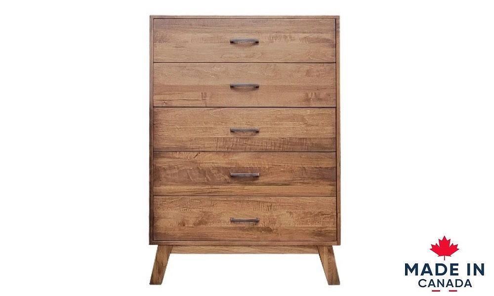 Wooden Maple Bedroom Set - 5 Drawer Chest