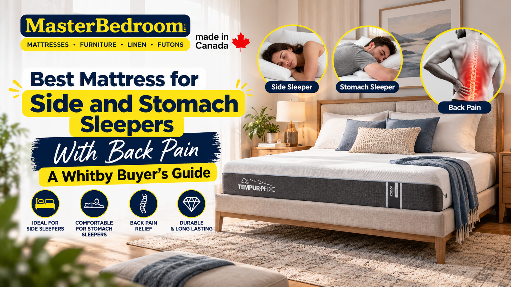 Best Mattress for Side and Stomach Sleepers With Back Pain: A Whitby Buyer's Guide
