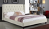 Platform Bed With Button Tufted Linen Style Fabric - Ivory