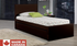 Leather Platform Bed with Storage and Twin Trundle - Espresso (Made in Canada)