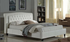 Platform Bed with Bonded Leather  - White