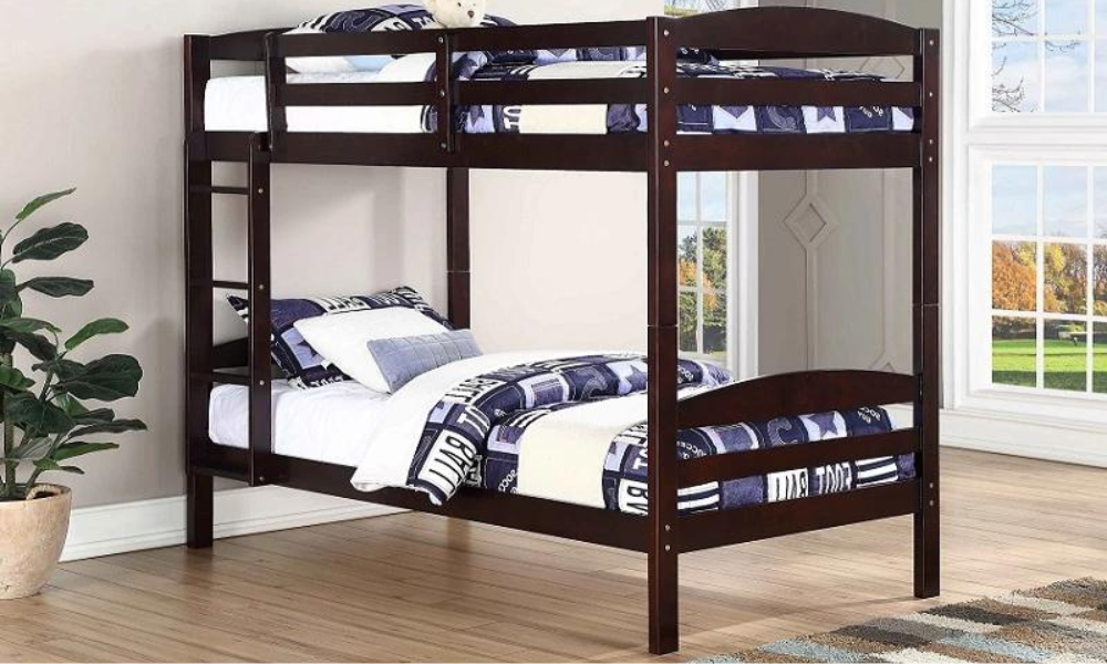 Bunk Bed - Twin over Twin Solid Wood - Espresso | White | Grey