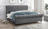 Platform Sleigh Bed with Velvet Fabric - Grey