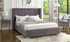 Platform Bed with Button-Tufted Velvet Fabric Wing and 4 Drawers - Grey