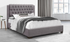 Platform Bed with Linen Style Fabric - Grey