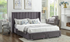 Platform Bed With Deep Line-Tufted Velvet Fabric Wing And 4 Drawers - Grey