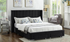 Platform Bed with Deep Line-Tufted Velvet Fabric Wing and 4 Drawers - Black