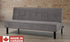 Fabric Sofa Bed with Black Legs - Slate (Made in Canada)