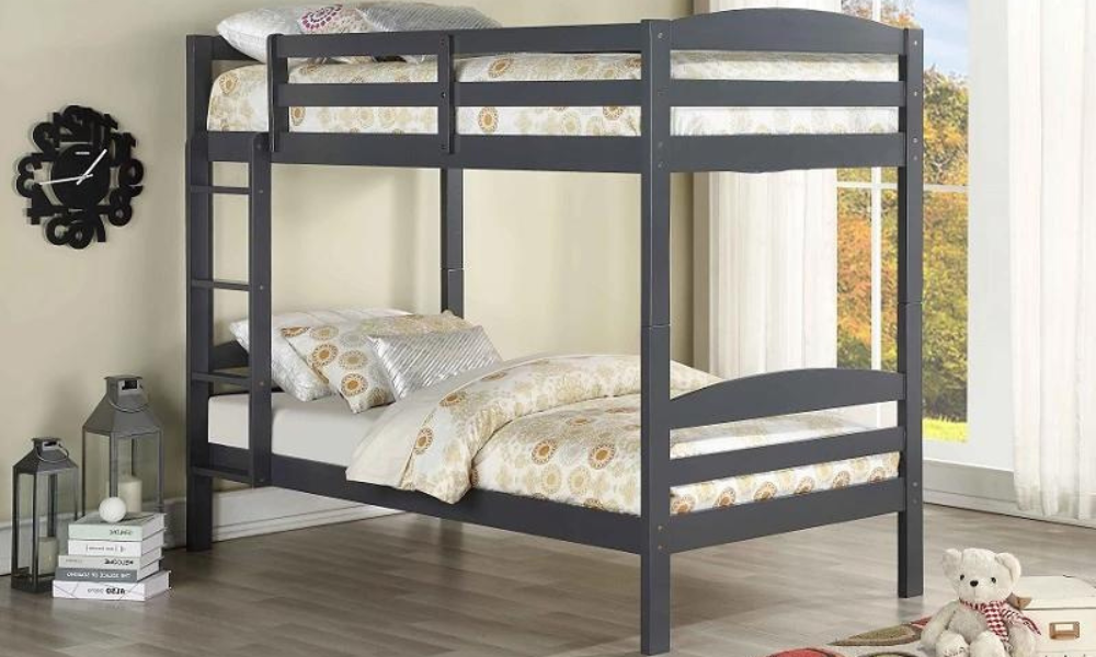 Bunk Bed - Twin over Twin Solid Wood - Espresso | White | Grey