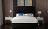 Platform Bed with Velvet Fabric and Gold & Chrome Legs - Black