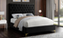 Platform Bed with Velvet Fabric and Gold & Chrome Legs - Black