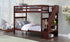 Bunk Bed - Twin over Twin with Staircase, Trundle or 2 Drawers Solid Wood - Espresso