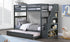 Bunk Bed - Twin over Twin with Staircase, Trundle or 2 Drawers Solid Wood - Grey