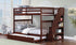 Bunk Bed - Double over Double with Staircase, Trundle or 2 Drawers Solid Wood - Espresso