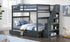 Bunk Bed - Double over Double with Staircase, Trundle or 2 Drawers Solid Wood - Grey