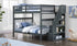 Bunk Bed - Double over Double with Staircase, Trundle or 2 Drawers Solid Wood - Grey