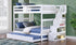 Bunk Bed - Double over Double with Staircase, Trundle or 2 Drawers Solid Wood - White