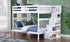 Bunk Bed - Double over Double with Staircase, Trundle or 2 Drawers Solid Wood - White