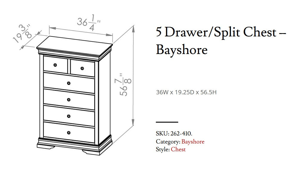 Mobilier de chambre à coucher en érable massif, fabrication canadienne - Chocolat Bayshore