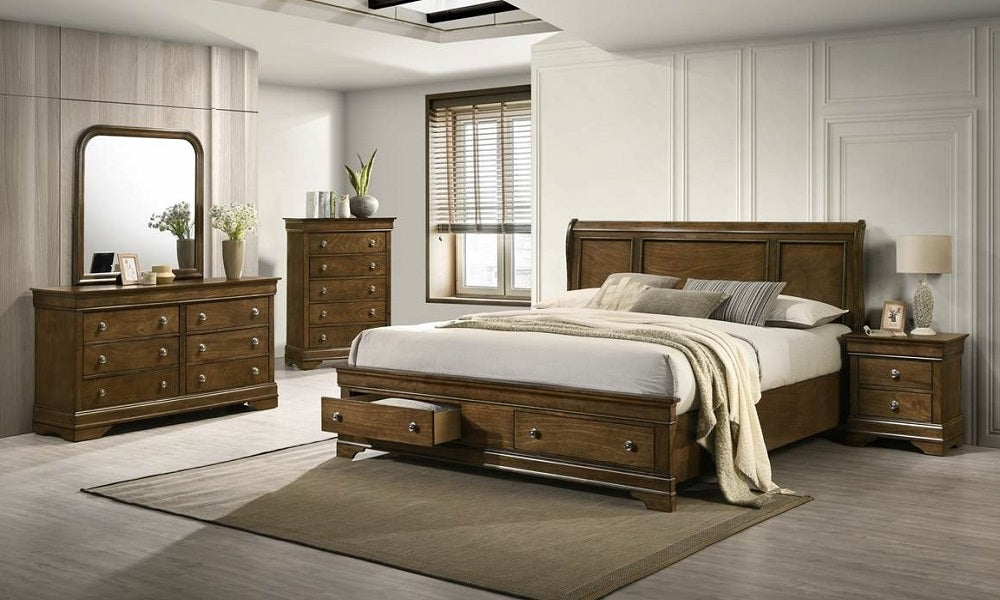 Ensemble de meubles de chambre à coucher en bois de chêne massif - Chêne naturel