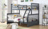 Bunk Bed - Twin over Double Mission Style with or without Drawers Solid Wood - Grey