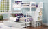 Bunk Bed - Twin over Double with Staircase, Trundle or 2 Drawers Solid Wood - White