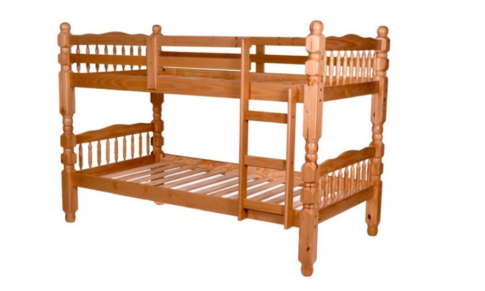 Bunk Bed - Twin over Twin Post Design Solid Wood - Honey