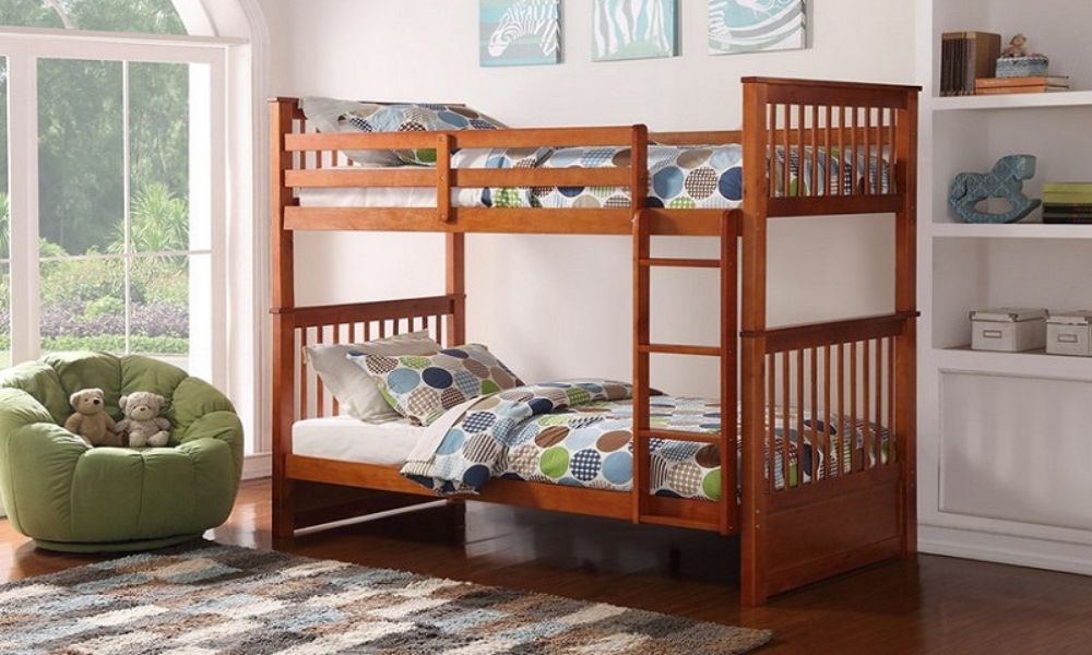 Bunk Bed - Twin over Twin Solid Wood - Grey | White | Espresso | Honey