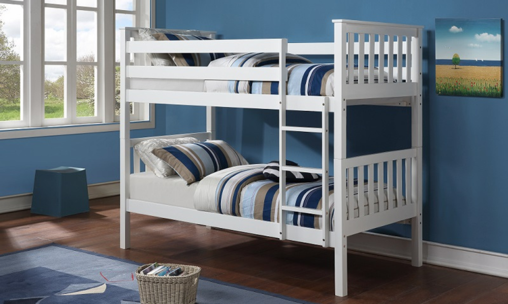 Bunk Bed - Twin over Twin Solid Wood - Espresso | White | Grey