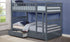 Bunk Bed - Twin over Twin with 2 Drawers Solid Wood - White | Grey