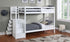 Bunk Bed - Twin over Twin with Left-Hand Staircase & Drawers Solid Wood - White