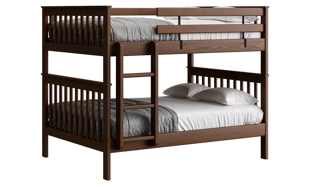 Canadian Made Solid Wood Bunk Bed - Double over Double - Classic | Brindle | Cloud | Espresso | Graphite | Storm
