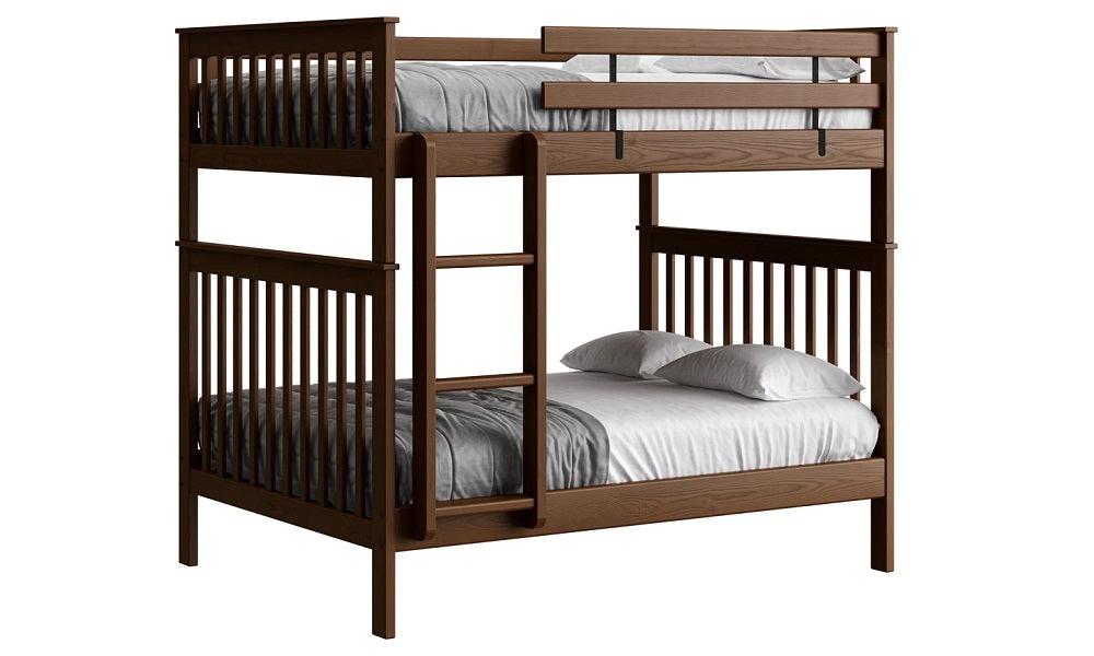 Canadian Made Solid Wood Bunk Bed - Double over Double - Classic | Brindle | Cloud | Espresso | Graphite | Storm
