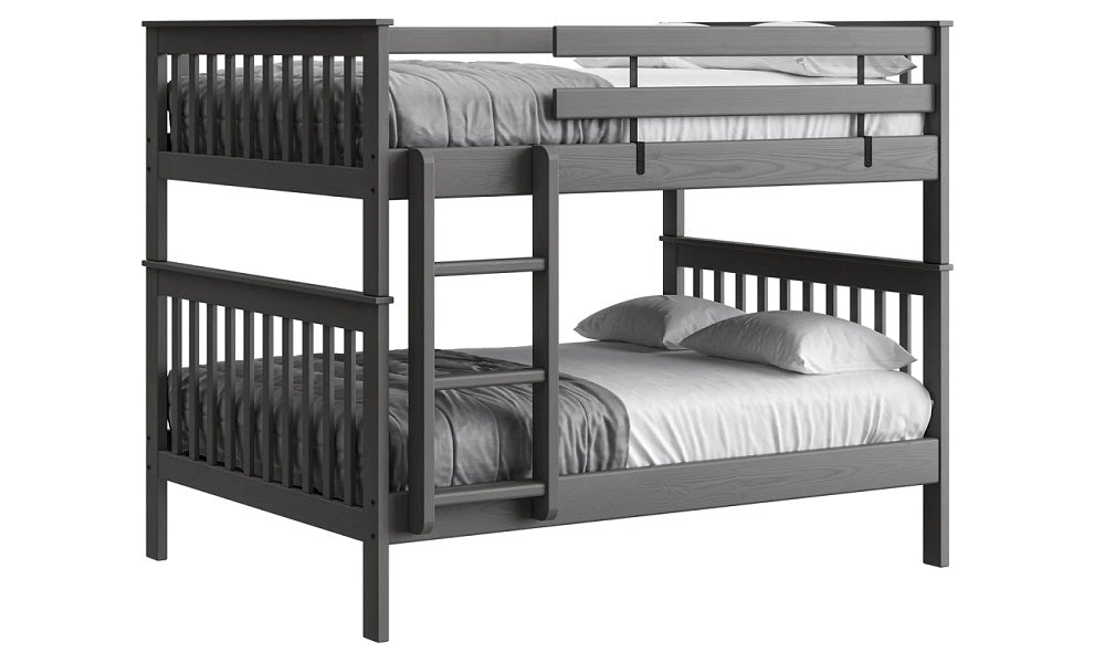 Canadian Made Solid Wood Bunk Bed - Double over Double - Classic | Brindle | Cloud | Espresso | Graphite | Storm