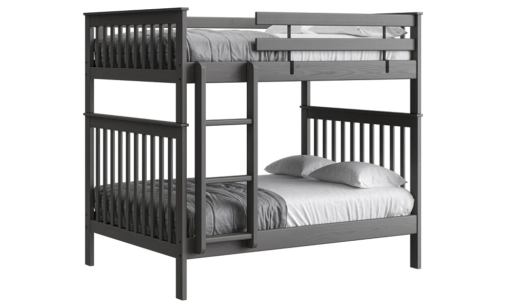 Canadian Made Solid Wood Bunk Bed - Double over Double - Classic | Brindle | Cloud | Espresso | Graphite | Storm
