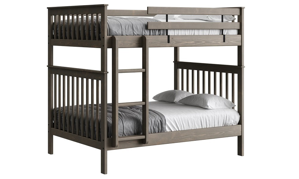 Canadian Made Solid Wood Bunk Bed - Double over Double - Classic | Brindle | Cloud | Espresso | Graphite | Storm