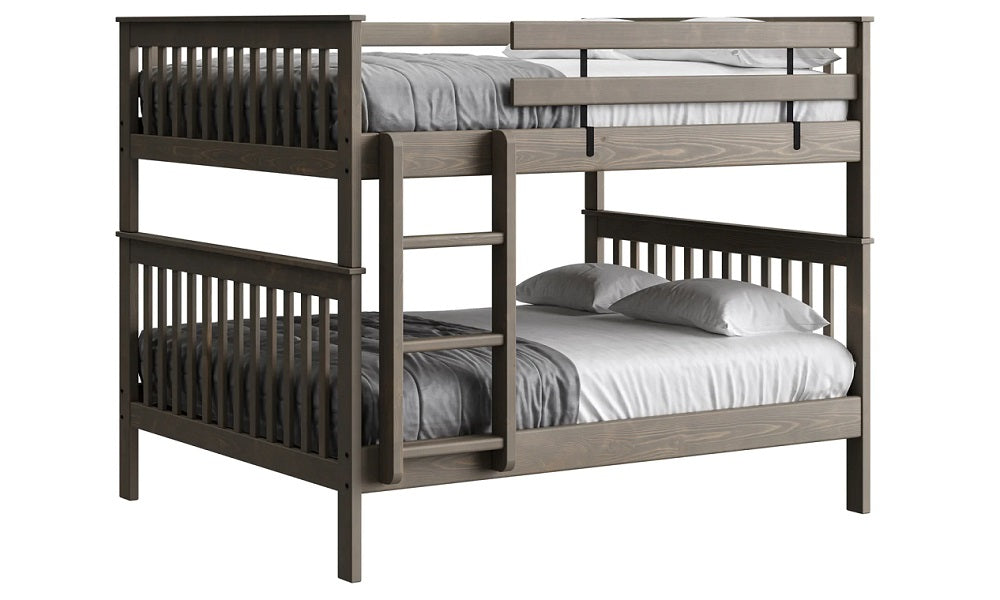 Canadian Made Solid Wood Bunk Bed - Queen over Queen - Classic | Brindle | Cloud | Espresso | Graphite | Storm