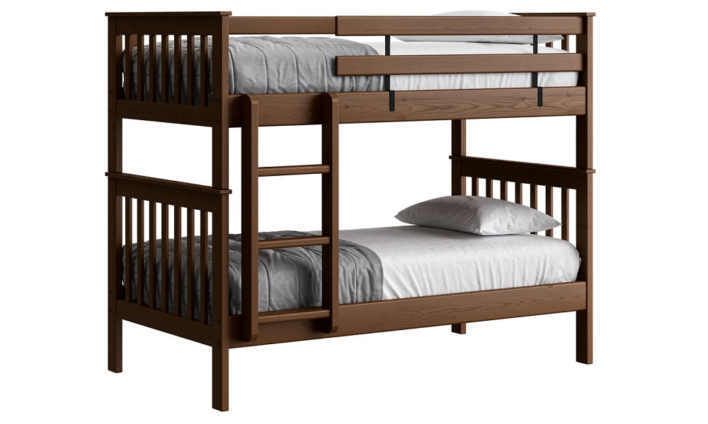 Canadian Made Solid Wood Bunk Bed - Twin over Twin - Classic | Brindle | Cloud | Espresso | Graphite | Storm