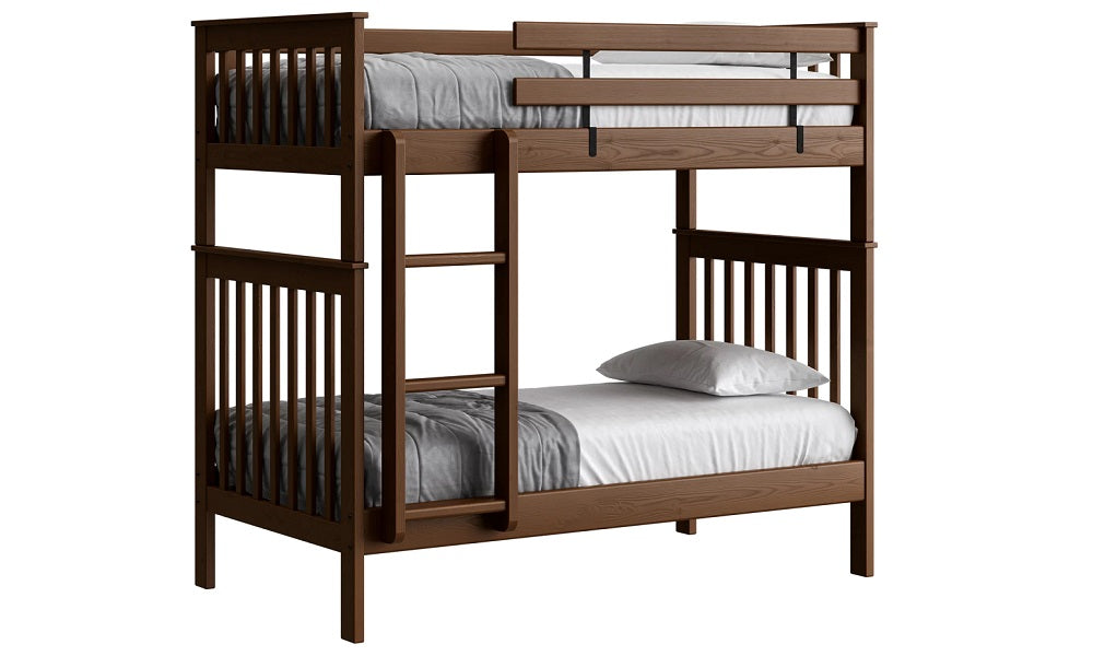 Canadian Made Solid Wood Bunk Bed - Twin over Twin - Classic | Brindle | Cloud | Espresso | Graphite | Storm