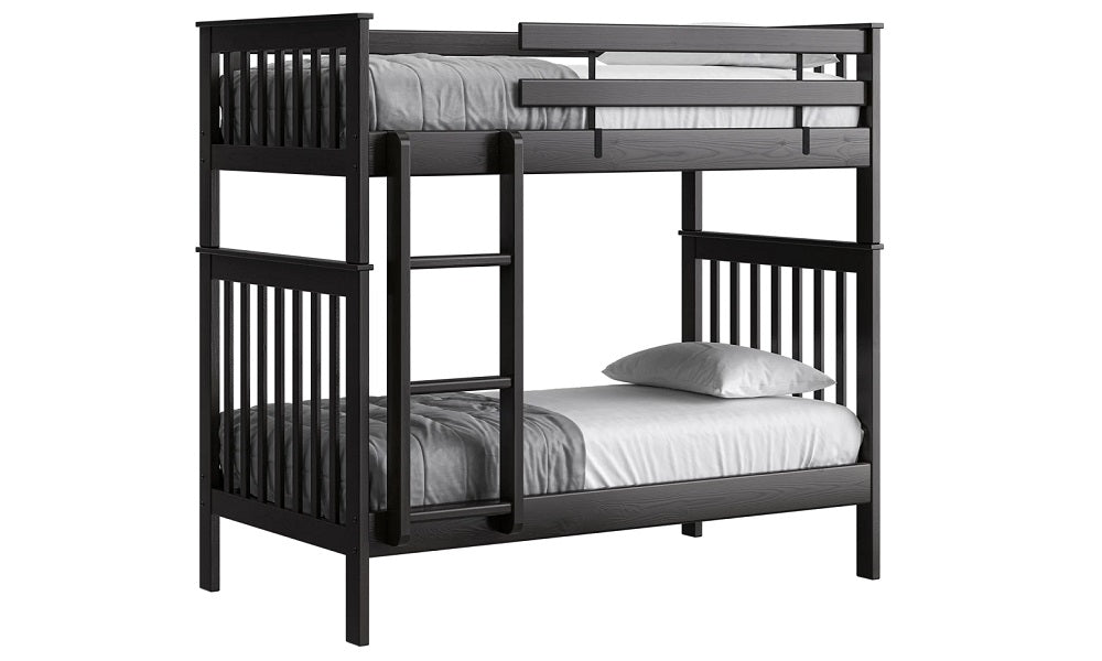 Canadian Made Solid Wood Bunk Bed - Twin over Twin - Classic | Brindle | Cloud | Espresso | Graphite | Storm