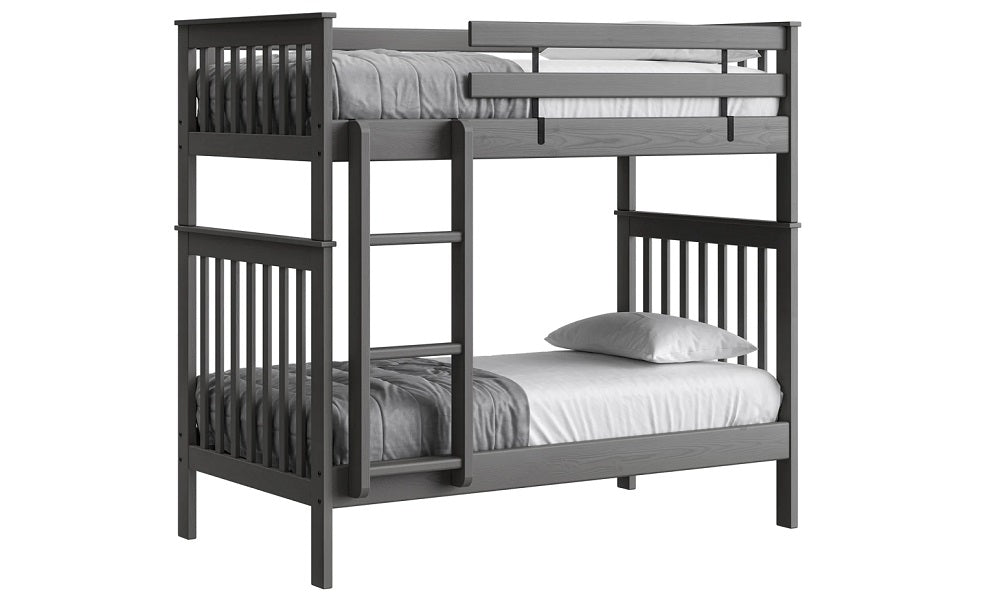 Canadian Made Solid Wood Bunk Bed - Twin over Twin - Classic | Brindle | Cloud | Espresso | Graphite | Storm