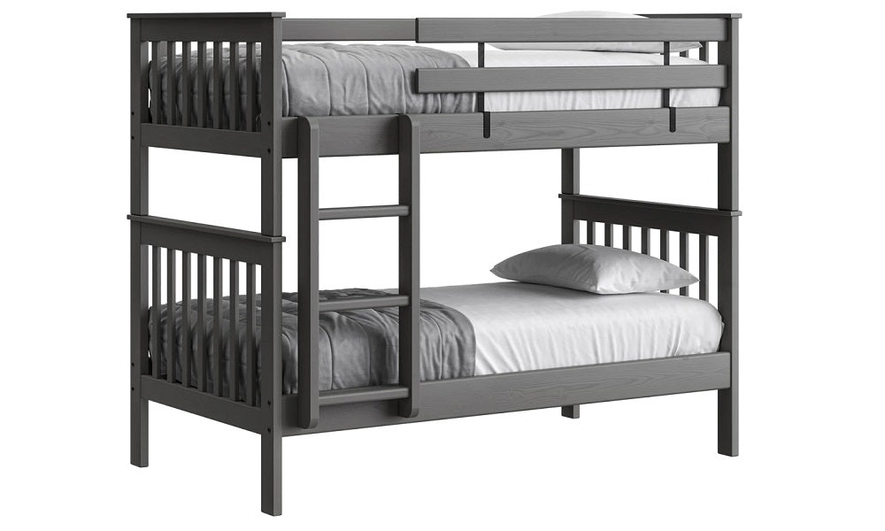 Canadian Made Solid Wood Bunk Bed - Twin over Twin - Classic | Brindle | Cloud | Espresso | Graphite | Storm