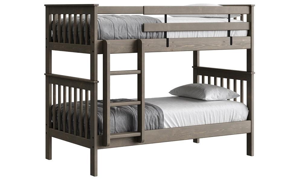 Canadian Made Solid Wood Bunk Bed - Twin over Twin - Classic | Brindle | Cloud | Espresso | Graphite | Storm