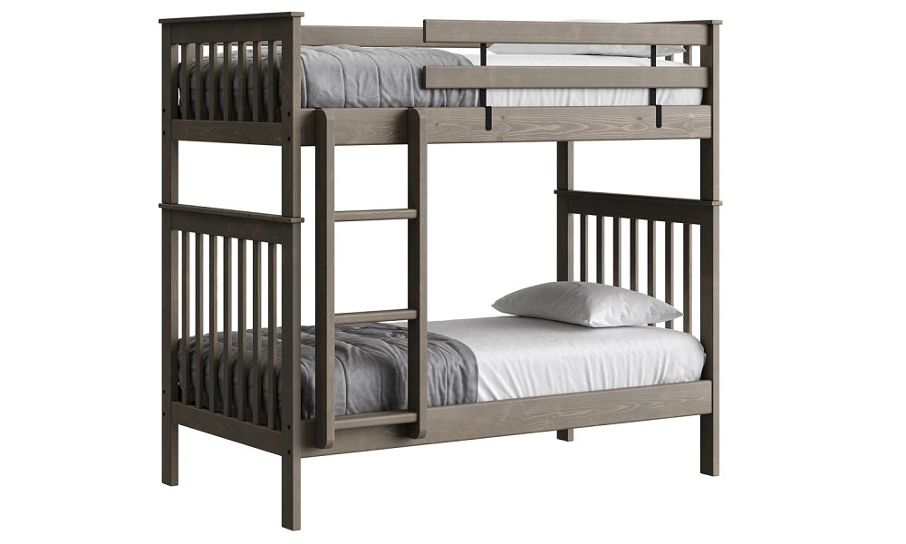 Canadian Made Solid Wood Bunk Bed - Twin over Twin - Classic | Brindle | Cloud | Espresso | Graphite | Storm