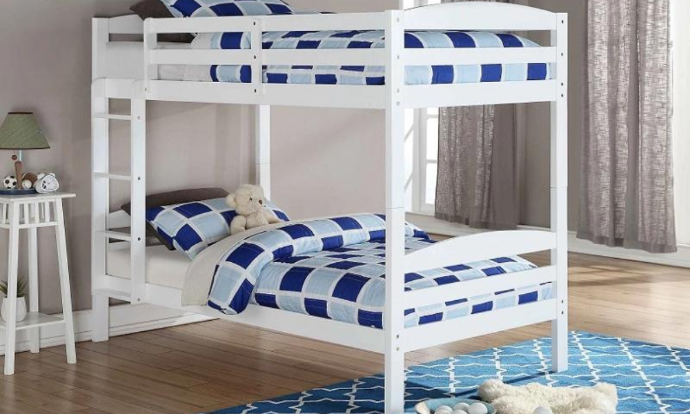 Bunk Bed - Twin over Twin Solid Wood -  White 