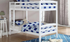 Bunk Bed - Twin over Twin Solid Wood -  White 