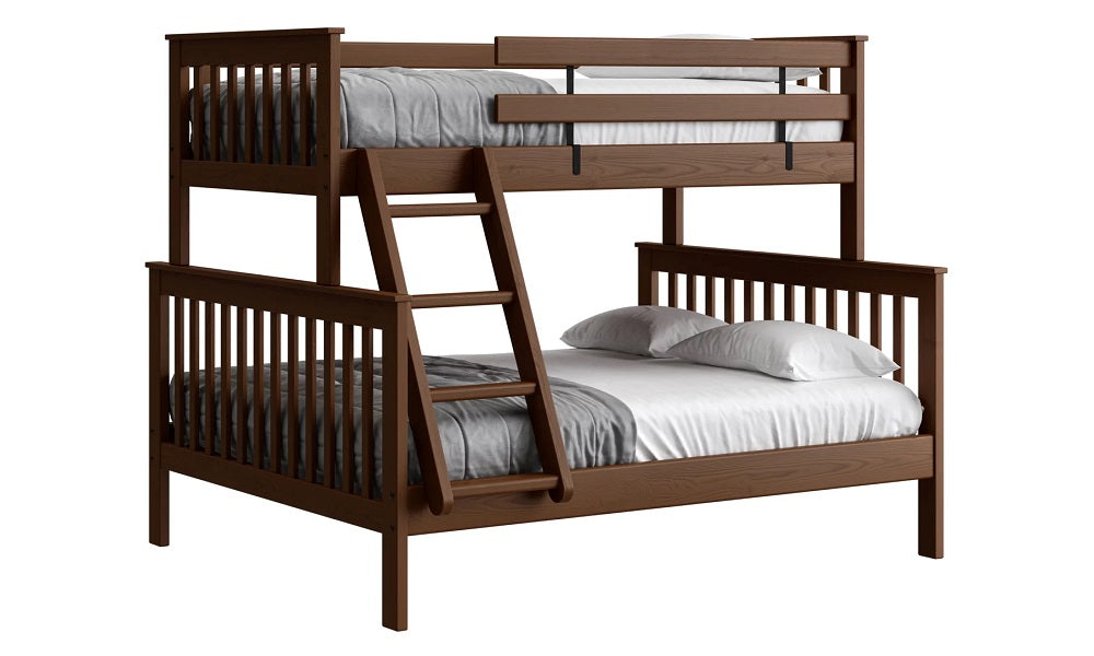 Canadian Made Solid Wood Bunk Bed - Twin XL over Queen - Classic | Brindle | Cloud | Espresso | Graphite | Storm