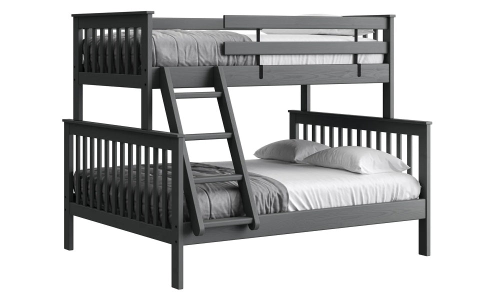 Canadian Made Solid Wood Bunk Bed - Twin XL over Queen - Classic | Brindle | Cloud | Espresso | Graphite | Storm